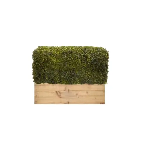 Premium Artificial Boxwood Hedge with Timber Base Artificial Boxwood Hedge