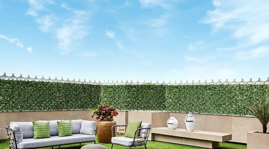 Artificial Hedge Terrace Wall Aritificial grass Hedge Abu Dhabi Collection
